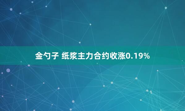 金勺子 纸浆主力合约收涨0.19%